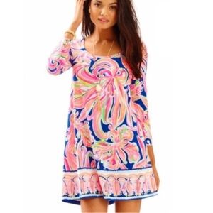 Lilly Pulitzer Emma Swing Dress Resort Navy Banana Flambe